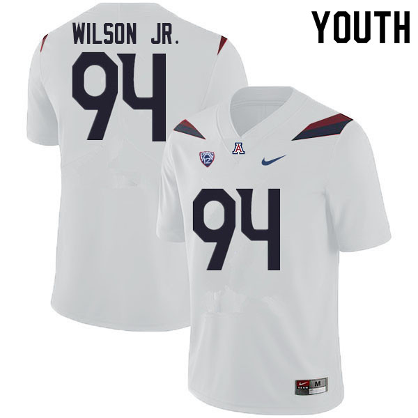 Youth #94 Dion Wilson Jr. Arizona Wildcats College Football Jerseys Sale-White - Click Image to Close